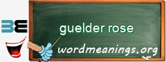 WordMeaning blackboard for guelder rose